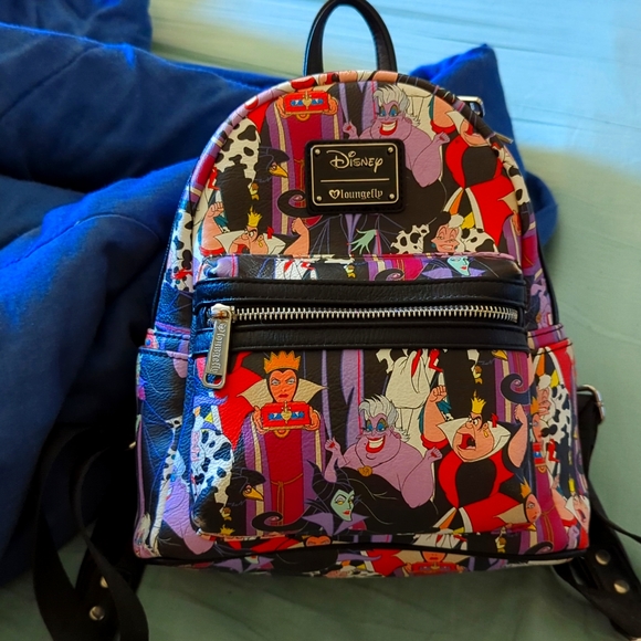 Loungefly Disney Villains Backpack - Black, Red, Purple main image 3